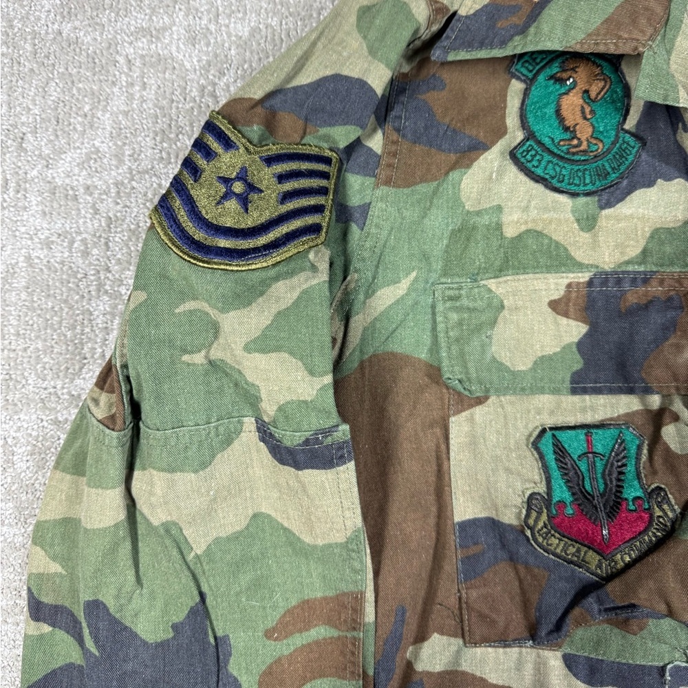 Vintage US Military Army Camo Patch Shirt Jacket Men Size Small - Picture 4 of 9